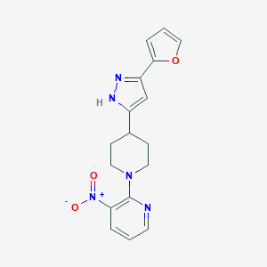 4-[5-(2-Furyl)-1H-pyrazol-3-yl]-1-(3-nitro-2-pyridinyl)piperidine图片