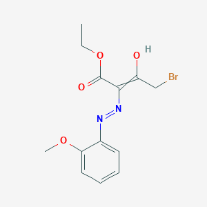 Ethyl 4-bromo-2-[2-(2-methoxyphenyl)-hydrazin-1-ylidene]-3-oxobutanoate图片