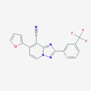 7-(2-Furyl)-2-[3-(trifluoromethyl)phenyl][1,2,4]triazolo[1,5-a]pyridine-8-carbonitrile图片