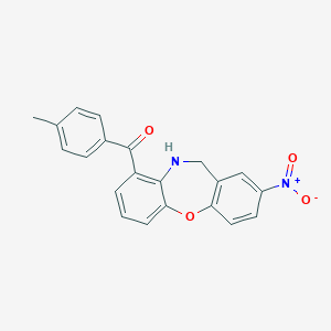 (4-Methylphenyl)(2-nitro-10,11-dihydrodibenzo[b,f][1,4]oxazepin-9-yl)methanone图片