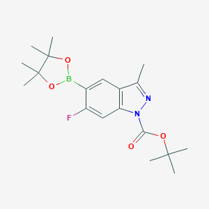 tert-Butyl 6-fluoro-3-methyl-5-(4,4,5,5-tetramethyl-1,3,2-dioxaborolan-2-yl)-1H-indazole-1-carboxylate图片