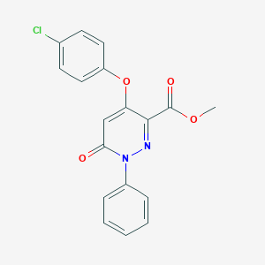 Methyl 4-(4-chlorophenoxy)-6-oxo-1-phenyl-1,6-dihydro-3-pyridazinecarboxylate图片