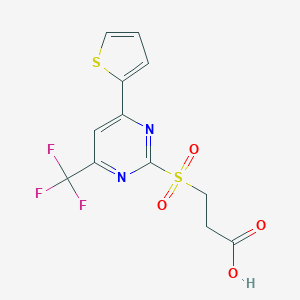 3-(4-Thiophen-2-yl-6-trifluoromethyl-pyrimidine-2-sulfonyl)-propionic acid图片