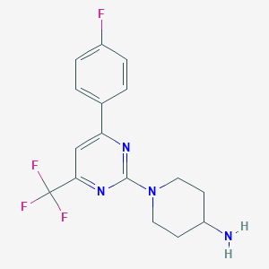1-[4-(4-fluorophenyl)-6-(trifluoromethyl)pyrimidin-2-yl]piperidin-4-amine图片