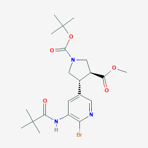 (3S,4R)-1-tert-Butyl 3-Methyl 4-(6-Bromo-5-pivalamidopyridin-3-yl)pyrrolidine-1,3-dicarboxylate图片
