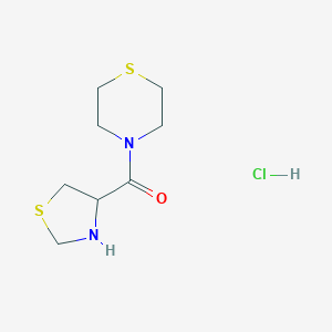 4-(1,3-thiazolidine-4-carbonyl)thiomorpholine hydrochloride图片