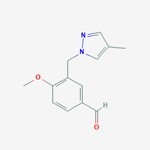4-Methoxy-3-[(4-methyl-1H-pyrazol-1-yl)methyl]benzaldehyde图片