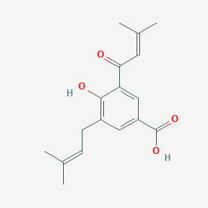 4-Hydroxy-3-(3-methyl-2-butenoyl)-5-(3-methyl-2-butenyl)benzoic acid图片
