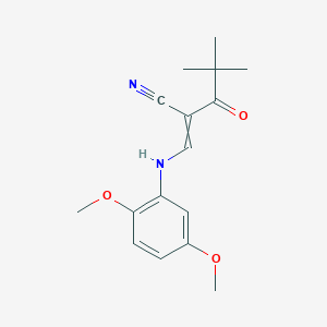 (Z)-3-(2,5-dimethoxyanilino)-2-(2,2-dimethylpropanoyl)-2-propenenitrile图片