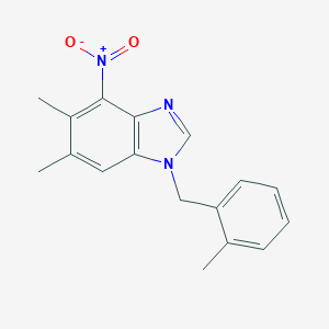 5,6-dimethyl-1-(2-methylbenzyl)-4-nitro-1H-1,3-benzimidazole图片