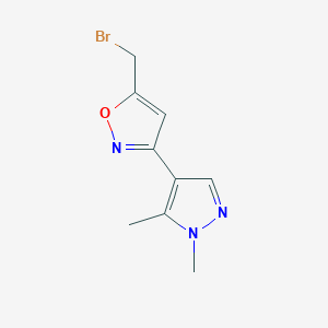 5-(Bromomethyl)-3-(1,5-dimethyl-1H-pyrazol-4-yl)-1,2-oxazole图片