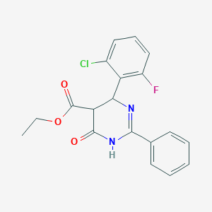 Ethyl 4-(2-chloro-6-fluorophenyl)-6-hydroxy-2-phenyl-4,5-dihydro-5-pyrimidinecarboxylate图片