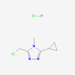 3-(chloromethyl)-5-cyclopropyl-4-methyl-4H-1,2,4-triazole hydrochloride图片