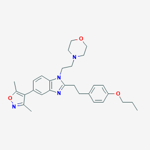 4-(2-(5-(3,5-Dimethylisoxazol-4-yl)-2-(4-propoxyphenethyl)-1H-benzo[d]imidazol-1-yl)ethyl)morpholine图片