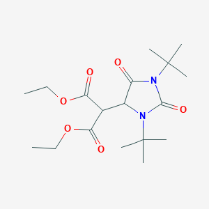 Diethyl 2-(1,3-di-tert-butyl-2,5-dioxoimidazolidin-4-yl)malonate图片