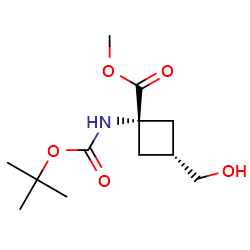 methylcis-1-{[(tert-butoxy)carbonyl]amino}-3-(hydroxymethyl)cyclobutane-1-carboxylate图片