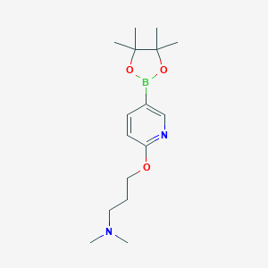 N,N-dimethyl-3-((5-(4,4,5,5-tetramethyl-1,3,2-dioxaborolan-2-yl)pyridin-2-yl)oxy)propan-1-amine图片