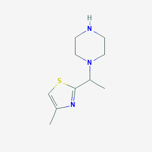 1-[1-(4-methyl-1,3-thiazol-2-yl)ethyl]piperazine图片