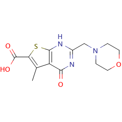 5-methyl-2-[(morpholin-4-yl)methyl]-4-oxo-1H,4H-thieno[2,3-d]pyrimidine-6-carboxylicacid图片