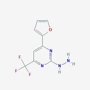 (4-Furan-2-yl-6-trifluoromethyl-pyrimidin-2-yl)-hydrazine图片