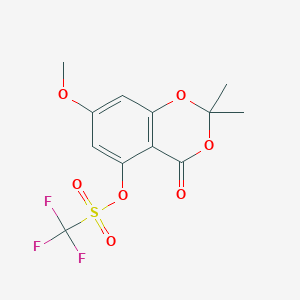 Trifluoromethanesulfonic Acid 7-Methoxy-2,2-dimethyl-4-oxo-4H-1,3-benzodioxin-5-yl Ester图片