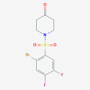 1-((2-Bromo-4,5-difluorophenyl)sulfonyl)piperidin-4-one图片
