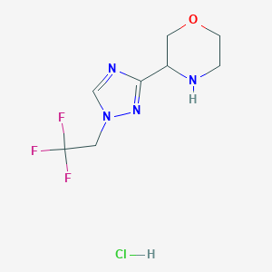 3-[1-(2,2,2-Trifluoroethyl)-1H-1,2,4-triazol-3-yl]morpholine Hydrochloride图片