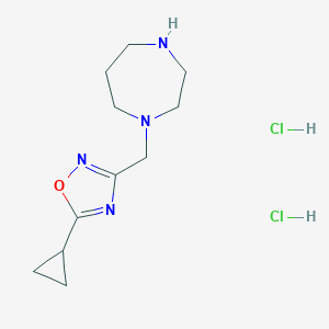 1-[(5-cyclopropyl-1,2,4-oxadiazol-3-yl)methyl]-1,4-diazepane dihydrochloride图片