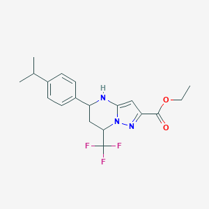 ethyl 5-(4-isopropylphenyl)-7-(trifluoromethyl)-4,5,6,7-tetrahydropyrazolo[1,5-a]pyrimidine-2-carboxylate图片