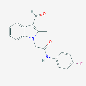 N-(4-fluorophenyl)-2-(3-formyl-2-methyl-1H-indol-1-yl)acetamide图片