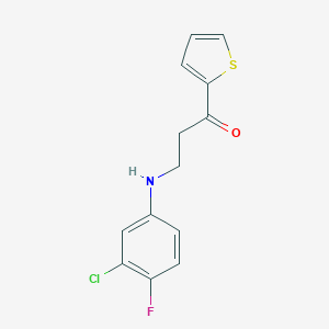 3-[(3-Chloro-4-fluorophenyl)amino]-1-thien-2-ylpropan-1-one图片