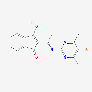 2-{1-[(5-Bromo-4,6-dimethyl-2-pyrimidinyl)amino]ethylidene}-1H-indene-1,3(2H)-dione图片