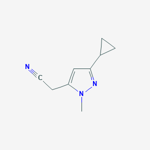 (3-cyclopropyl-1-methyl-1H-pyrazol-5-yl)acetonitrile图片