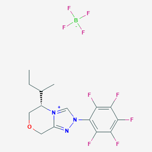 (5S)-5,6-二氢-5-(1-甲基丙基)-2-(2,3,4,5,6-五氟苯基)-8H-1,2,4-三唑[3,4-c][1,4]恶嗪四氟硼酸盐图片