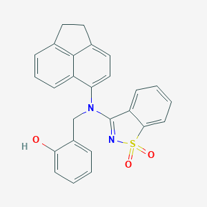 2-{[1,2-Dihydroacenaphthylen-5-yl(1,1-dioxido-1,2-benzisothiazol-3-yl)amino]methyl}phenol图片