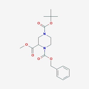 (+/-)-1-苄氧羰基-4-Boc-哌嗪-2-羧酸甲酯图片