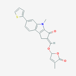 (2E)-2-[[(2,5-Dihydro-4-methyl-5-oxo-2-furanyl)oxy]methylene]-1,4-dihydro-4-methyl-6-(2-thienyl)-cyclopent[b]indol-3(2H)-one图片