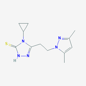 4-Cyclopropyl-5-[2-(3,5-dimethyl-pyrazol-1-yl)-ethyl]-4H-[1,2,4]triazole-3-thiol图片