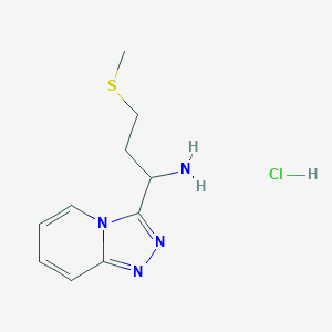 3-(Methylthio)-1-[1,2,4]triazolo[4,3-a]pyridin-3-ylpropan-1-amine hydrochloride图片