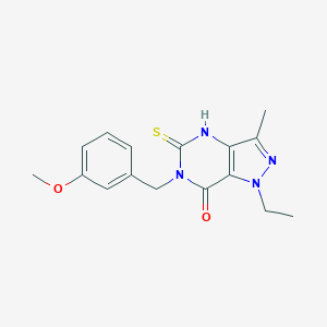 1-ethyl-6-(3-methoxybenzyl)-3-methyl-5-thioxo-1,4,5,6-tetrahydro-7H-pyrazolo[4,3-d]pyrimidin-7-one图片