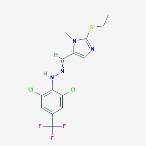 2-(Ethylsulfanyl)-1-methyl-1H-imidazole-5-carbaldehyde N-[2,6-dichloro-4-(trifluoromethyl)phenyl]hydrazone图片