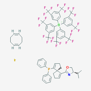 [(1,2,5,6-η)-1,5-环辛二烯][(4S)-2-[(5S)-6-(二苯基膦-κP)螺[4,4]壬-1,6-二烯-1-基]-4,5-二氢-4-异丙基恶唑-κN3]-(+)-铱(I)四[3,5-二(三氟甲基)苯基]硼酸酯图片