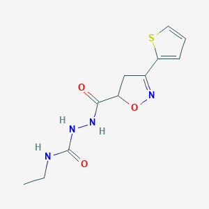 N-ethyl-2-{[3-(2-thienyl)-4,5-dihydro-5-isoxazolyl]carbonyl}-1-hydrazinecarboxamide图片