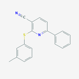 2-[(3-Methylphenyl)sulfanyl]-6-phenylnicotinonitrile图片