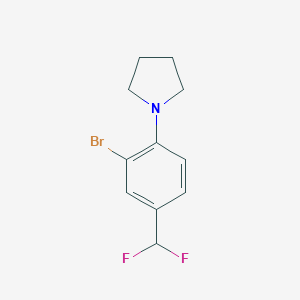 1-(2-Bromo-4-(difluoromethyl)phenyl)pyrrolidine图片