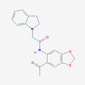 N-(6-acetylbenzo[3,4-d]1,3-dioxolen-5-yl)-2-indolinylethanamide图片