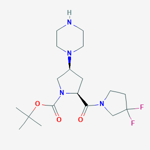 (2S,4S)-1-Boc-2-(3,3-二氟吡咯烷-1-羰基)-4-(1-哌嗪基)吡咯烷图片