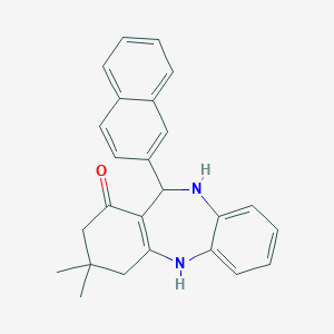 3,3-Dimethyl-11-(2-naphthyl)-2,3,4,5,10,11-hexahydro-1H-dibenzo[b,e][1,4]diazepin-1-one图片