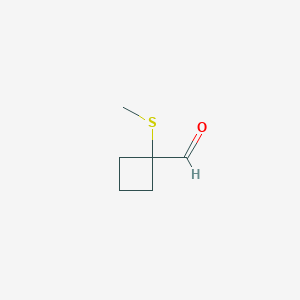1-(methylsulfanyl)cyclobutane-1-carbaldehyde图片