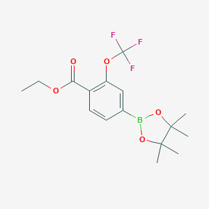 4-(4,4,5,5-Tetramethyl-[1,3,2]dioxaborolan-2-yl)-2-trifluoromethoxybenzoic acid ethyl ester图片